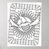 面白いハロウィーンこうもりカラーリングページ ポスター (正面)