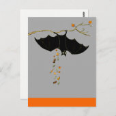 面白いハロウィーンこうもり ポストカード (正面/裏面)