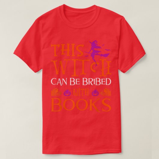 面白いハロウィーンこの魔女は本で花嫁になることができる Tシャツ (デザイン正面)