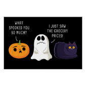 面白いハロウィーンと感謝祭のインフレーションのグラフィック ポスター (正面)