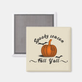 面白いハロウィーンのカボチャの季節はここにある マグネット (正面/裏面)