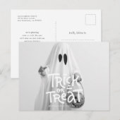面白いハロウィーンのゴーストのトリックまたは今年の治療 ポストカード (正面/裏面)