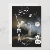 面白いハロウィーンのスケルトンパーティーハロウィーン 招待状 (正面)