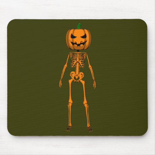 面白いハロウィーンのスケルトン マウスパッド (正面)