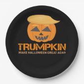 面白いハロウィーンのトランプキン – ハロウィーンを作素晴らしる ペーパープレート (正面)