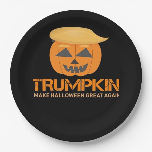面白いハロウィーンのトランプキン – ハロウィーンを作素晴らしる ペーパープレート (正面)