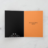 面白いハロウィーンのトリックまたはトリートリングスパイダー カード (内部)