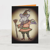 面白いハロウィーンのヒッポ カード (正面)