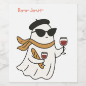 面白いハロウィーンのブーJourトリックまたはトリート ワインラベル (シングルラベル)