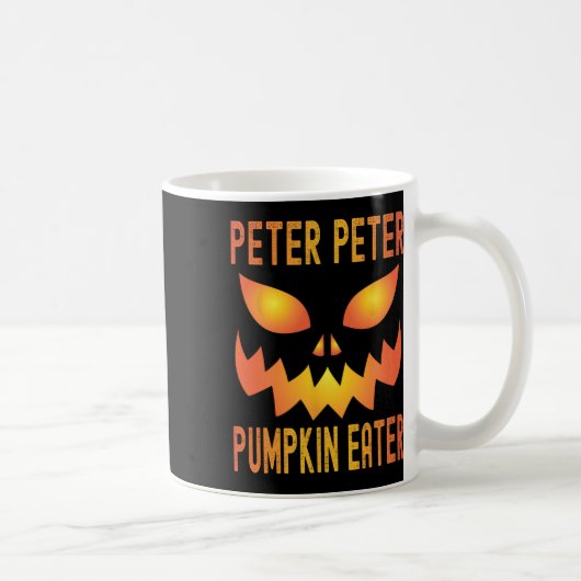 面白いハロウィーンのマッチングコスチュームPeter Pumpkin 食べ コーヒーマグカップ (右)