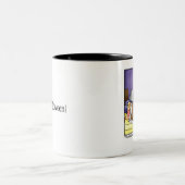 面白いハロウィーンのユーモアのマグカップ ツートーンマグカップ (中央)