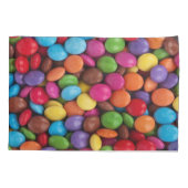 面白いハロウィーンのレインボーカラーチョコレートキャンディ 枕カバー (裏面-左)