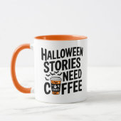 面白いハロウィーンの物語はライターのためのコーヒーマグが必要 マグカップ (左)