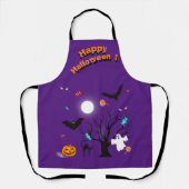 面白いハロウィーンの生き物とキャンディー エプロン (正面)