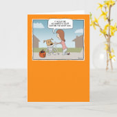 面白いハロウィーンの男 カード (黄色い花)