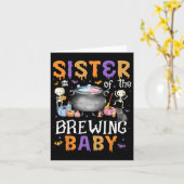 面白いハロウィーンの衣装で醸造の姉妹 カード (黄色い花)