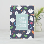 面白いハロウィーンの衣装パーティの招待状 招待状 (スタンド正面)