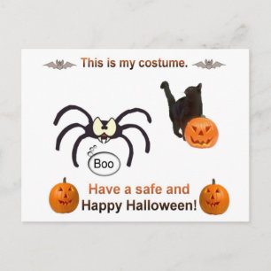 面白いハロウィーンの衣装 ポストカード
