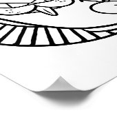 面白いハロウィーンの野良猫カラーリングページ ポスター (角)