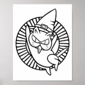 面白いハロウィーンの野良猫カラーリングページ ポスター (正面)