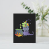 面白いハロウィーンの魔女の漫画 ポストカード (スタンド正面)