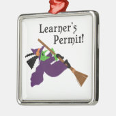 面白いハロウィーンの魔女 メタルオーナメント (左)