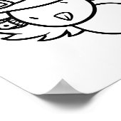 面白いハロウィーンの鳥の着色ページ ポスター (角)