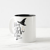 面白いハロウィーンウィッチハット&ブロム ツートーンマグカップ (正面左)