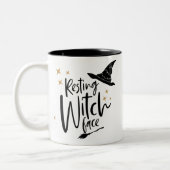 面白いハロウィーンウィッチハット&ブロム ツートーンマグカップ (左)