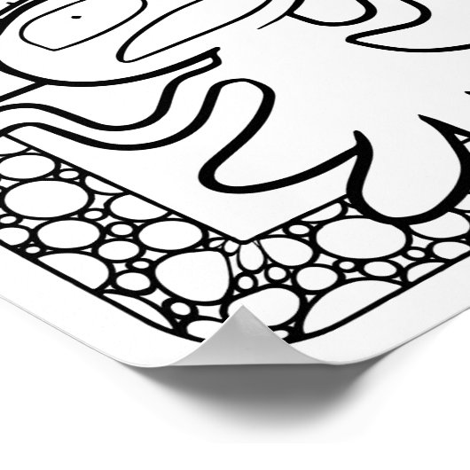 面白いハロウィーンエイリアンカラーリングページ ポスター (角)