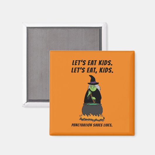 面白いハロウィーンカッコいい魔女英語先生文法 マグネット (正面/裏面)