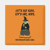 面白いハロウィーンカッコいい魔女英語先生文法 マグネット (正面)