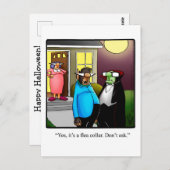 面白いハロウィーンカボチャのユーモアのはがき ポストカード (正面/裏面)