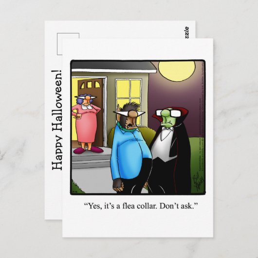 面白いハロウィーンカボチャのユーモアのはがき ポストカード (正面/裏面)