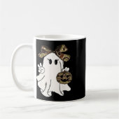 面白いハロウィーンカモフラージュ迷彩柄幽霊ハローハンティン コーヒーマグカップ (左)