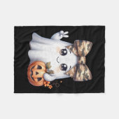 面白いハロウィーンカモフラージュ迷彩柄幽霊ハローハンティン フリースブランケット (正面(横))