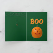 面白いハロウィーンカード/かわいいバセットハウンド&カボチャ カード (内部)