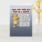 面白いハロウィーンカード：ゾンビドッグ カード (黄色い花)