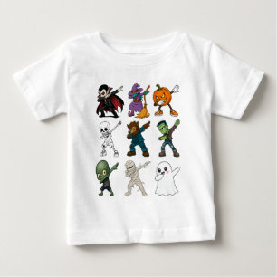 面白いハロウィーンキャラクターダビング ベビーTシャツ
