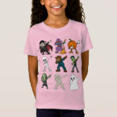 面白いハロウィーンキャラクターダビング Tシャツ (正面)