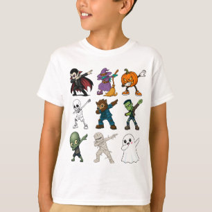 面白いハロウィーンキャラクターダビング Tシャツ