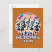 面白いハロウィーングールズジャストウィーンおもしろいパーティー シーズンポストカード (正面/裏面)