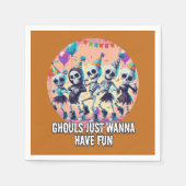 面白いハロウィーングールズジャストウィーンおもしろいパーティー スタンダードカクテルナプキン (正面)