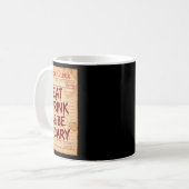 面白いハロウィーンゲスト食べチェックドリンクと怖い コーヒーマグカップ (正面左)