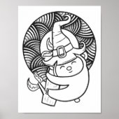 面白いハロウィーンコアラのカラーリングページ ポスター (正面)