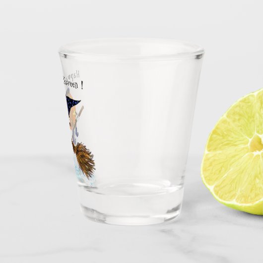 面白いハロウィーンショットグラス魔女パンプキ飛んでいる ショットグラス (右)