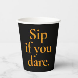 面白いハロウィーンジョーク黒とオレンジ 紙コップ