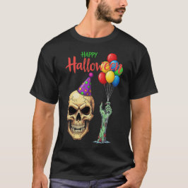 面白いハロウィーンスカルパーティーバルーン Tシャツ