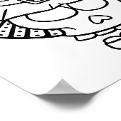 面白いハロウィーンスカル笑顔カラーリングページ ポスター (角)