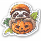 面白いハロウィーンスロースクラシックステッカーTシャツ シール (正面)